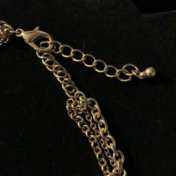 Vintage Gold Tone Multi Strand Necklace w/ Flower - Picture 5 of 7